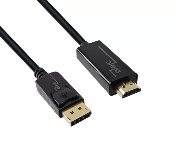 DisplayPort to HDMI cable, DP 20pin to HDMI male, resolution max. 1920x1080p at 60Hz, black, 2.00m, DINIC Box